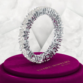 2.80 Carats Heart Cut Diamond Wedding Band - Evara Jewelry LLC