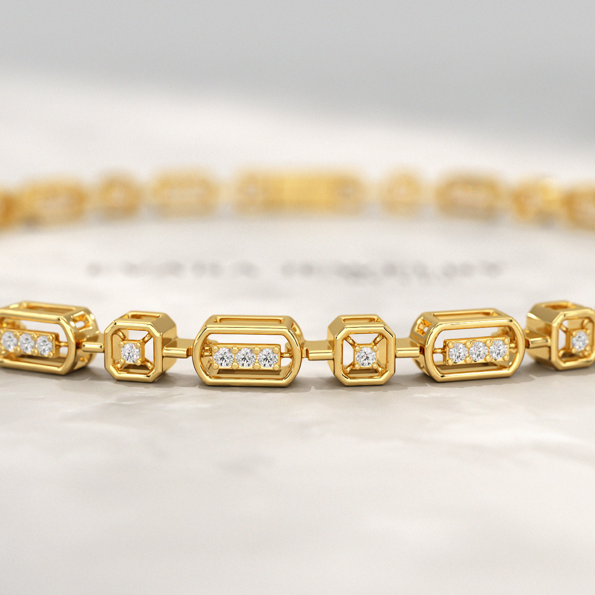 Modern Diamond Tennis Bracelet with Lab Grown Diamond