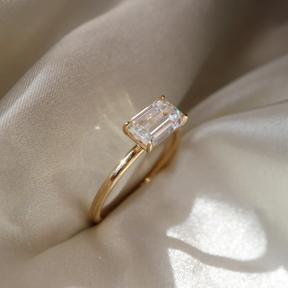 1.50 Carat East West Emerald Cut Wedding Ring