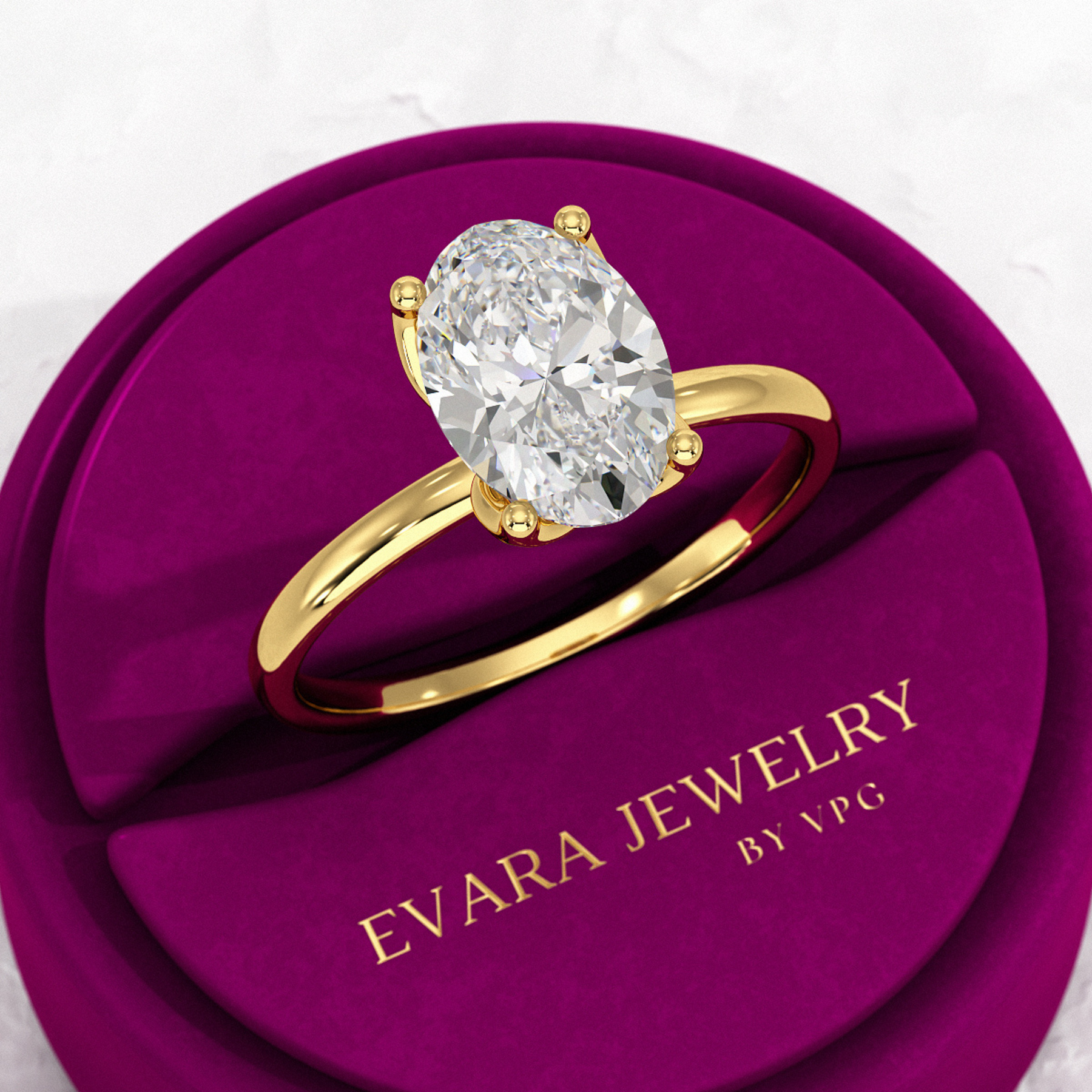 2 Carat Oval Cut Nature Inspired Engagement Ring