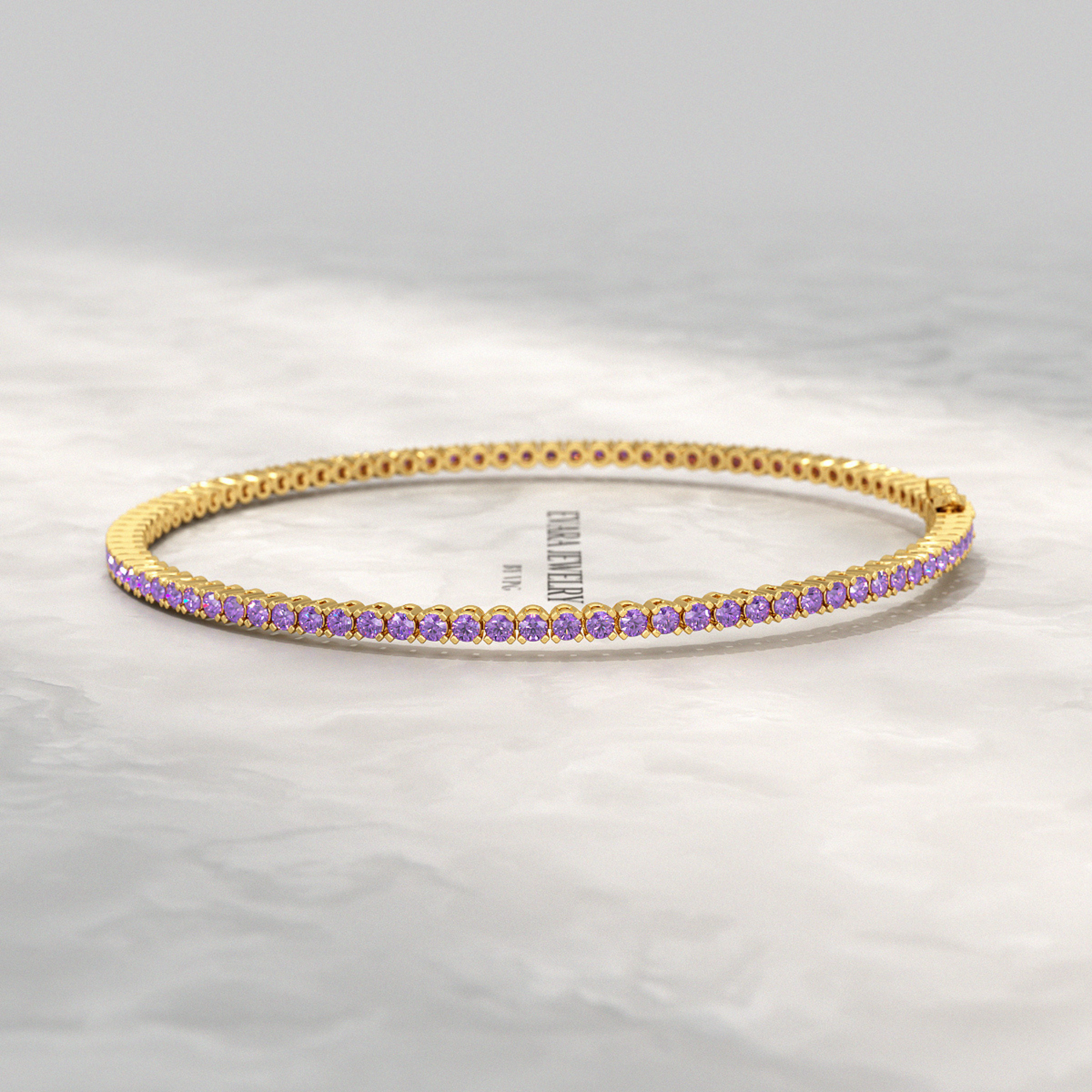 3.24 Carat Purple Amethyst Tennis Bracelet in 14K/18K Solid Gold