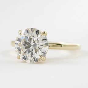 1.50 Carat Round Cut Hidden Halo Minimalist Engagement Ring