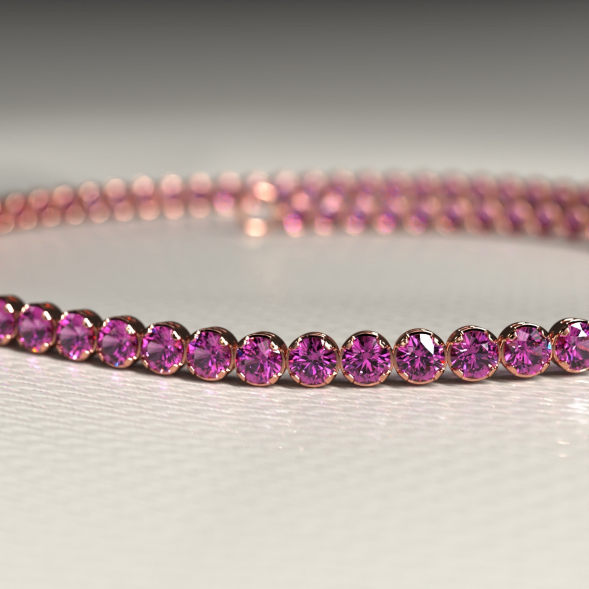 1.98 Carats Rhodolite Garnet Tennis Bracelet in 14K/18K Rose Gold