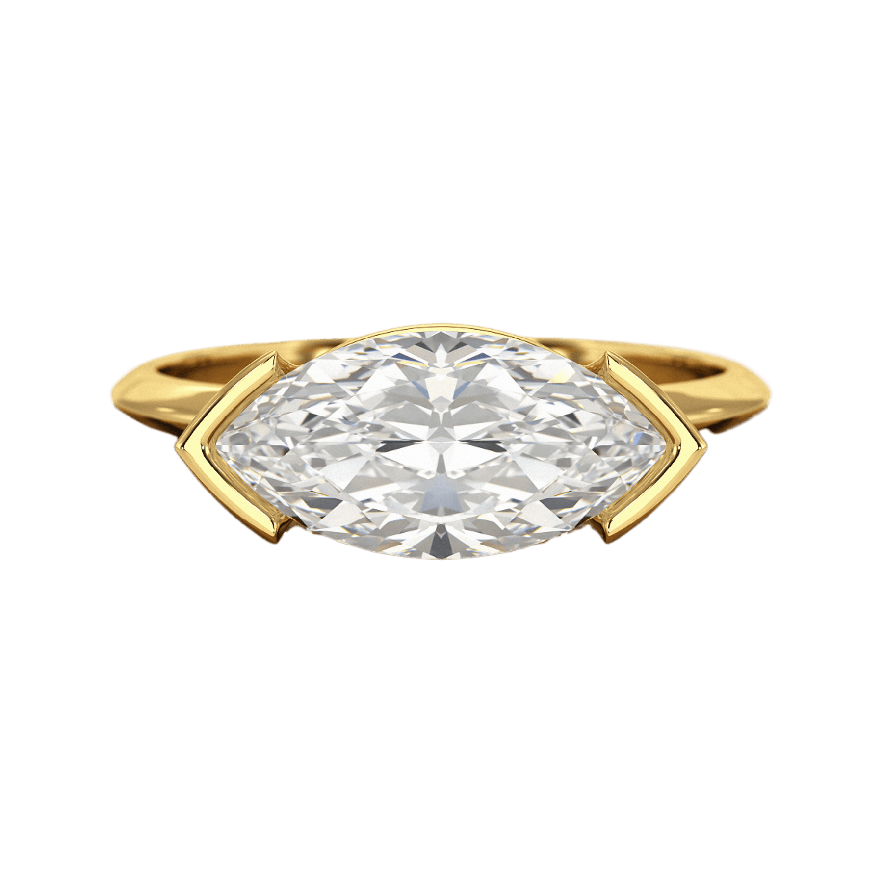 2 Carat Marquise Cut East West Diamond Proposal Ring