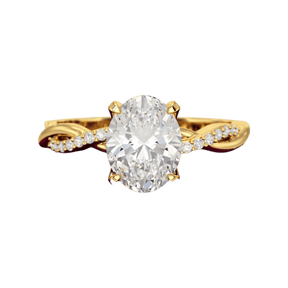 2 Carat Oval Diamond Nature Inspired Minimalist Engagement Ring
