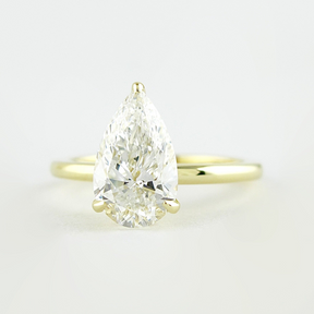 2 Carat Pear Cut Hidden Halo Engagement Ring