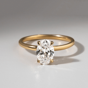 1 Carat Oval Diamond Minimalist Engagement Ring