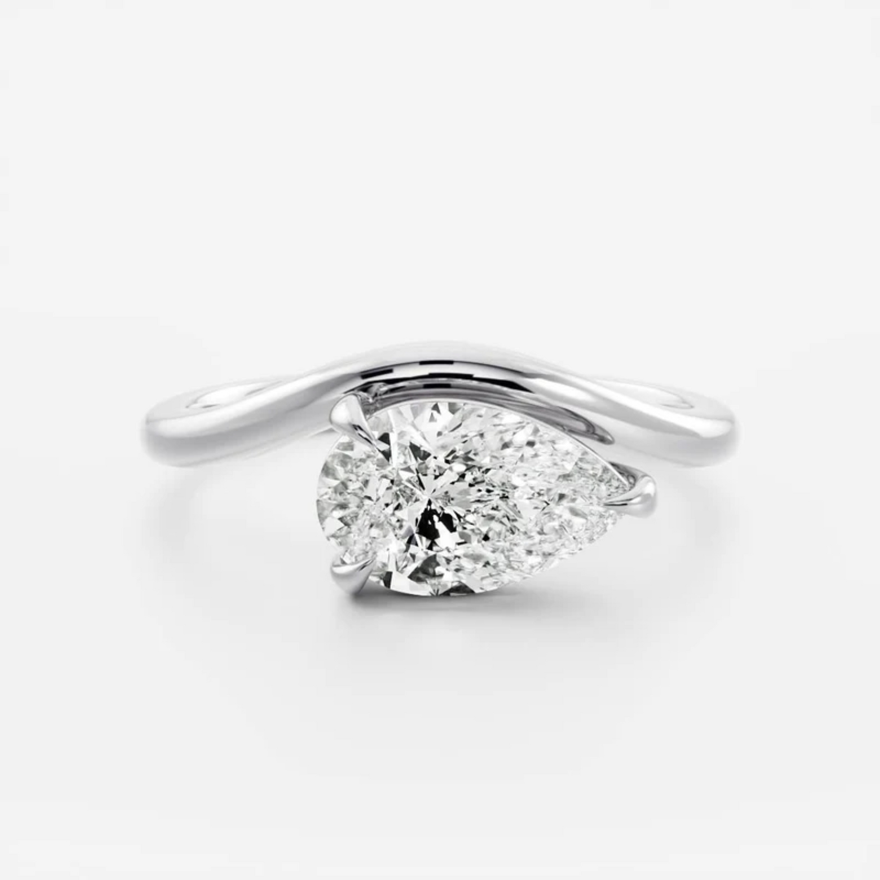 1.50 Carat Pear Cut East West Engagement Ring