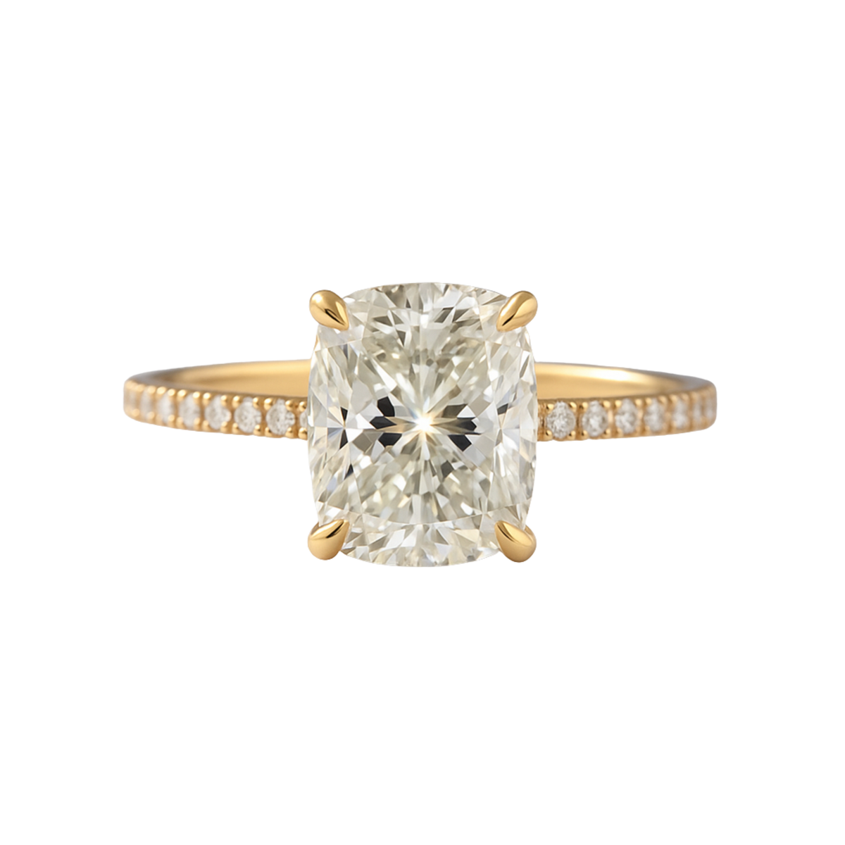 2 Carat Elongated Cushion Cut Diamond Engagement Ring