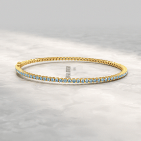 3 Carat Aquamarine Tennis Bracelet in 14K/18K White Gold - Evara Jewelry LLC