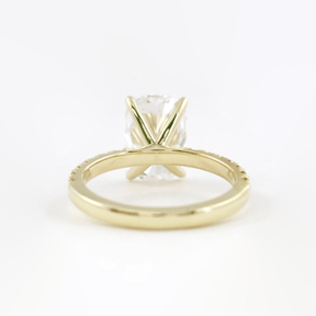 3 Carat Cushion Cut Diamond Engagement Ring with Pave Band - Evara Jewelry LLC