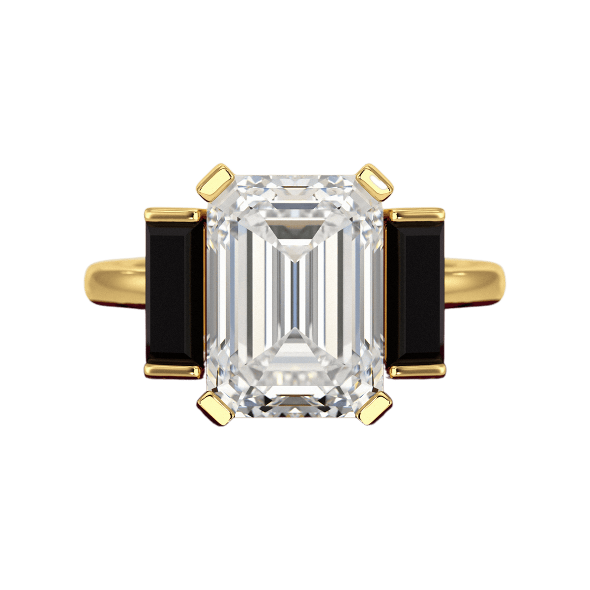3 Carat Emerald Cut Art Deco Lab Grown Diamond Engagement Ring - Evara Jewelry LLC