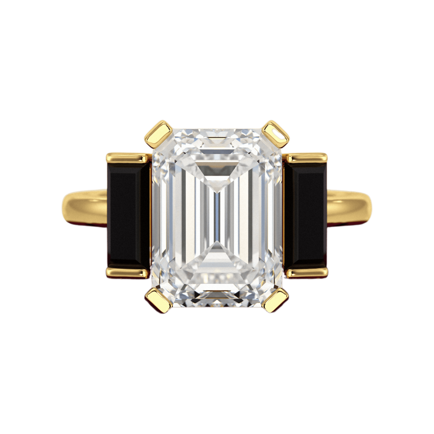 3 Carat Emerald Cut Art Deco Lab Grown Diamond Engagement Ring - Evara Jewelry LLC