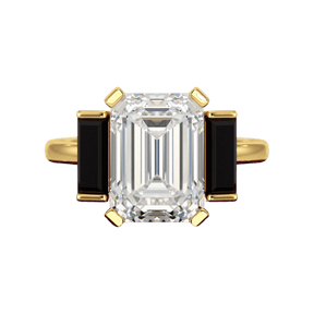 3 Carat Emerald Cut Art Deco Lab Grown Diamond Engagement Ring - Evara Jewelry LLC
