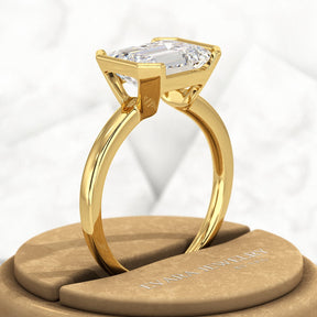3 Carat Emerald Cut East West Anniversary Ring - Evara Jewelry LLC