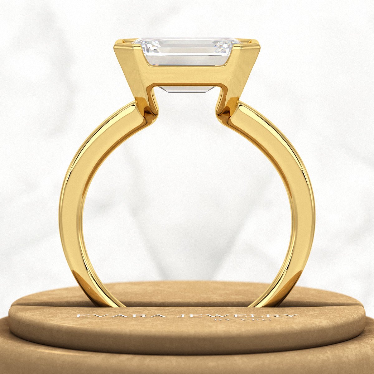 3 Carat Emerald Cut East West Anniversary Ring - Evara Jewelry LLC