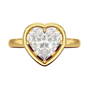 3 Carat Heart Cut Diamond Solitaire Minimalist Engagement Ring - Evara Jewelry LLC