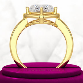 3 Carat Heart Cut Diamond Solitaire Minimalist Engagement Ring - Evara Jewelry LLC