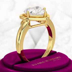 3 Carat Heart Cut Diamond Solitaire Minimalist Engagement Ring - Evara Jewelry LLC