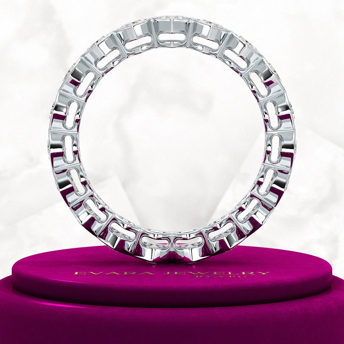 3 Carat Heart Cut Diamond Wedding Band - Evara Jewelry LLC