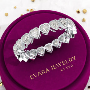 3 Carat Heart Cut Diamond Wedding Band - Evara Jewelry LLC