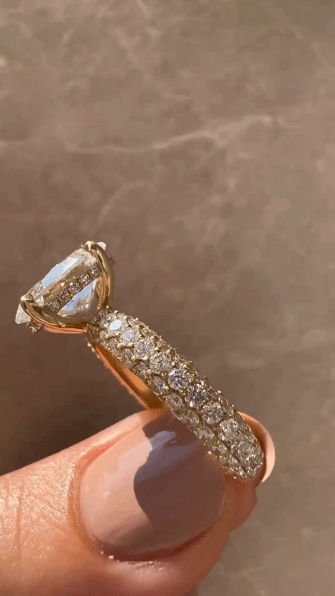 3 Carat Oval Cut Pave Band Engagement Ring - Evara Jewelry LLC