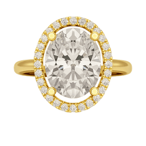 3 Carat Oval Lab Grown Diamond Halo Engagement Ring - Evara Jewelry LLC