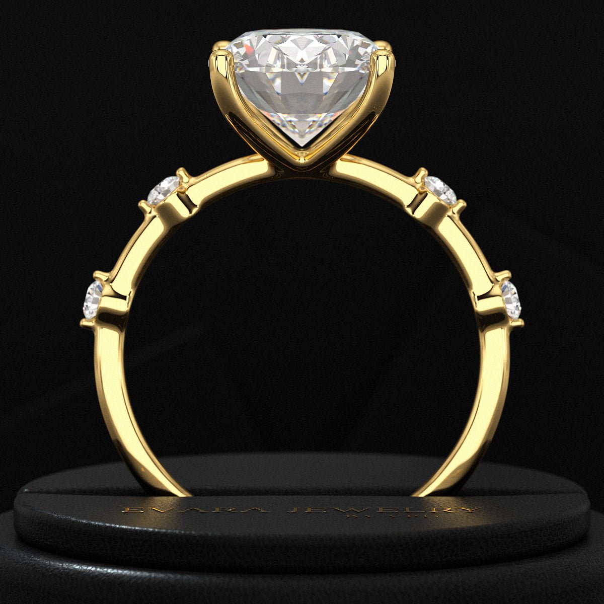 3 Carat Oval Lab Grown Diamond Thin Engagement Ring - Evara Jewelry LLC