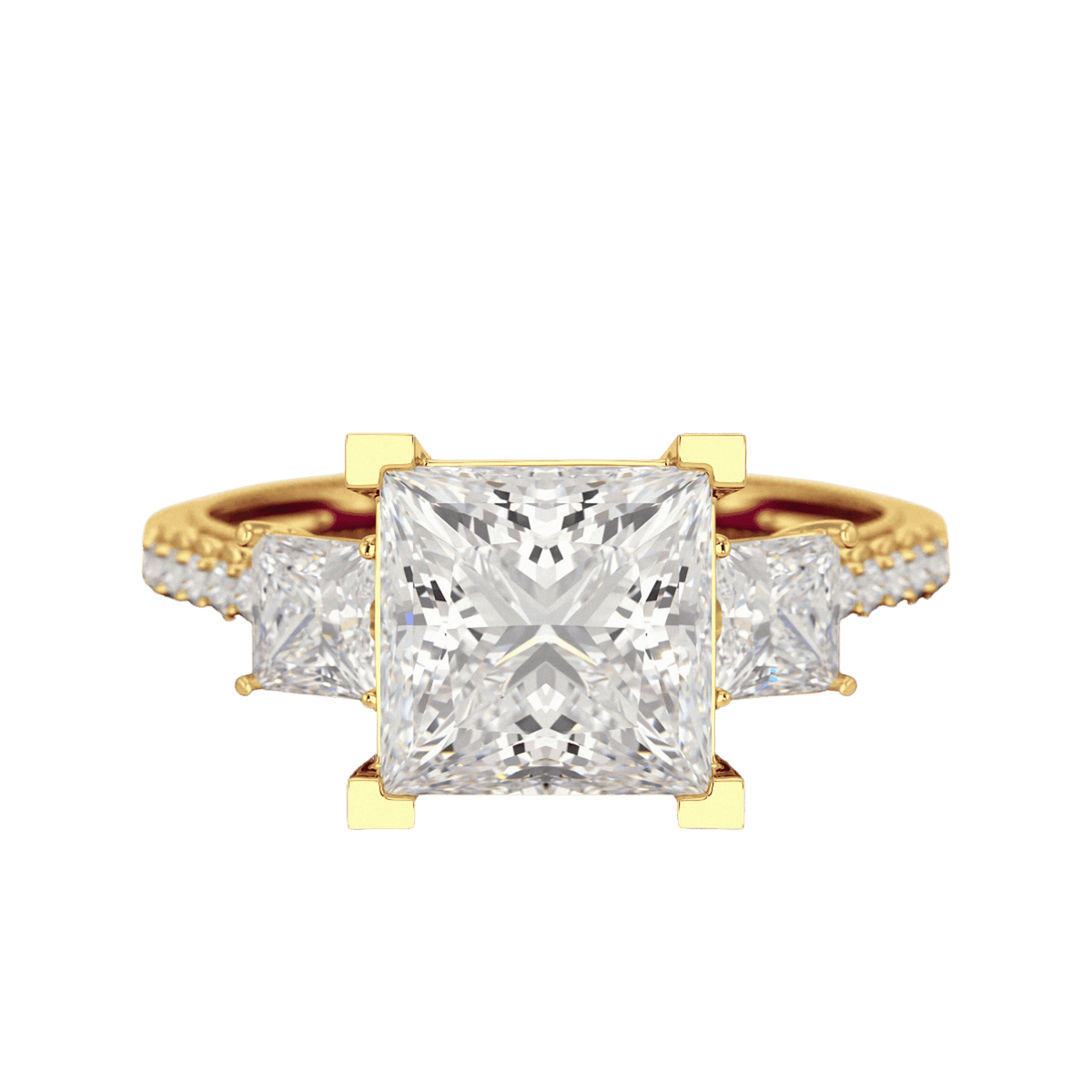 3 Carat Princess Cut Lab Grown Diamond Wedding Ring - Evara Jewelry LLC