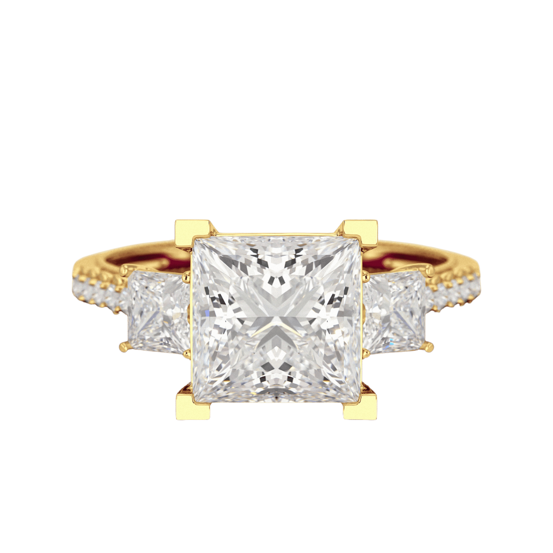 3 Carat Princess Cut Lab Grown Diamond Wedding Ring - Evara Jewelry LLC