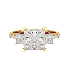 3 Carat Princess Cut Lab Grown Diamond Wedding Ring - Evara Jewelry LLC
