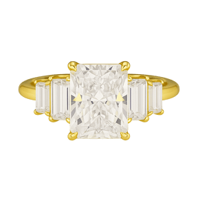 3 Carat Radiant Cut Lab Grown Diamond Art Deco Engagement Ring - Evara Jewelry LLC