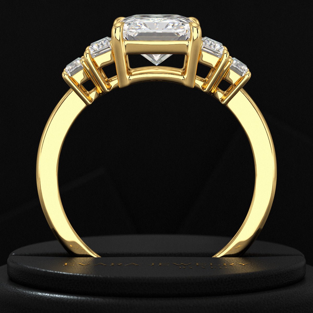 3 Carat Radiant Cut Lab Grown Diamond Art Deco Engagement Ring - Evara Jewelry LLC
