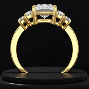 3 Carat Radiant Cut Lab Grown Diamond Art Deco Engagement Ring - Evara Jewelry LLC
