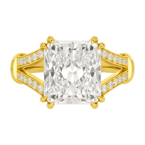 3 Carat Radiant Cut Lab Grown Diamond Split Shank Engagement Ring - Evara Jewelry LLC