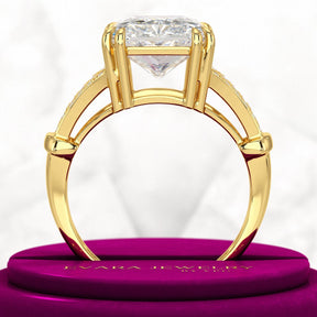 3 Carat Radiant Cut Lab Grown Diamond Split Shank Engagement Ring - Evara Jewelry LLC