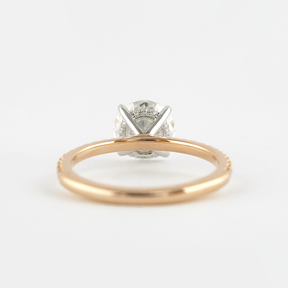 3 Carat Round Cut 4 Prong Engagement Ring with Pave Band - Evara Jewelry LLC