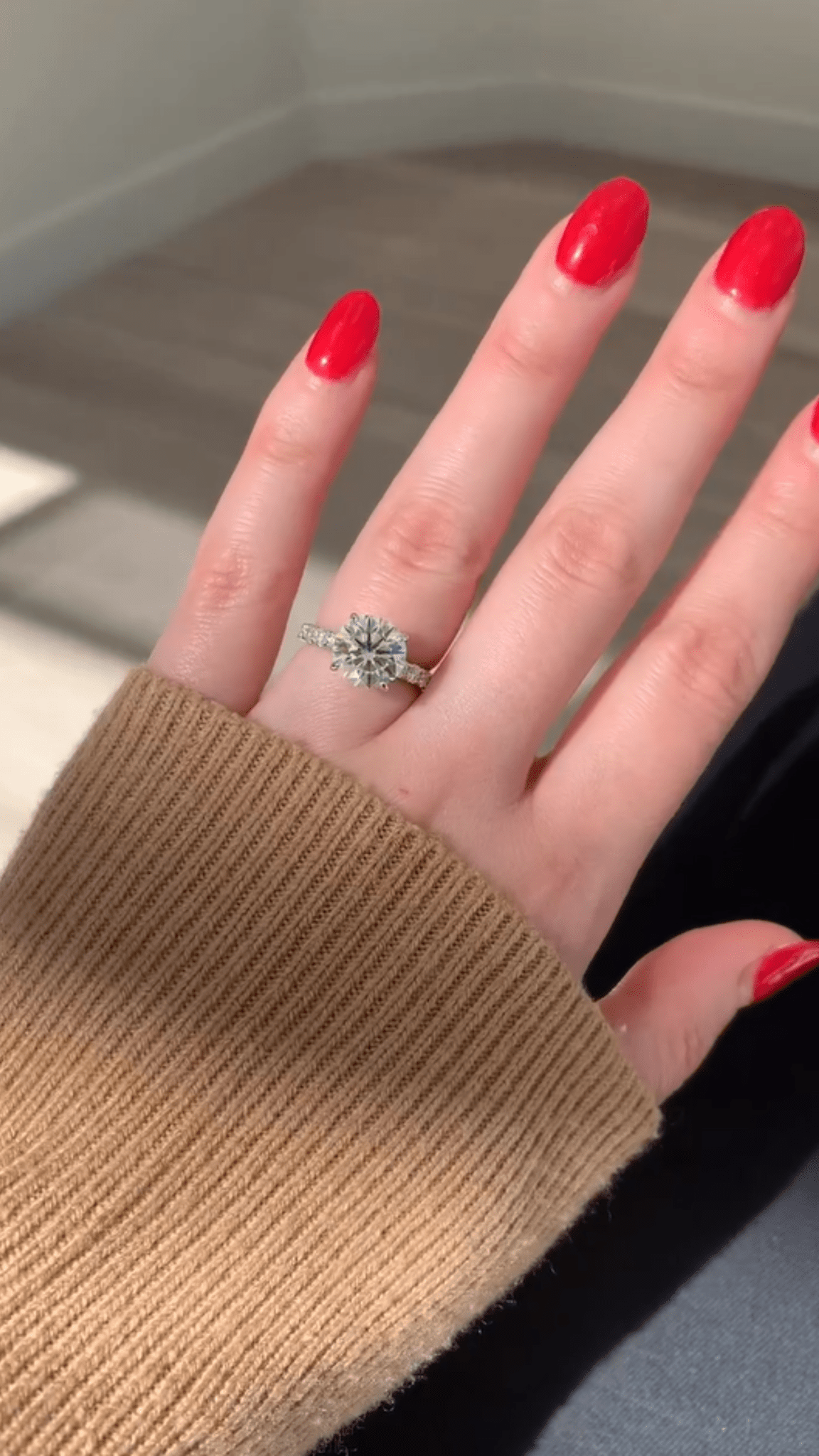 3 Carat Round Lab Grown Diamond Classic Wedding Ring with Pave Band - Evara Jewelry LLC