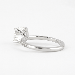 3 Carat Round Lab Grown Diamond Classic Wedding Ring with Pave Band - Evara Jewelry LLC