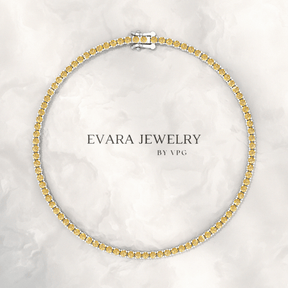 3 Carat Yellow Sapphire Tennis Bracelet in 14K/18K Yellow Gold - Evara Jewelry LLC