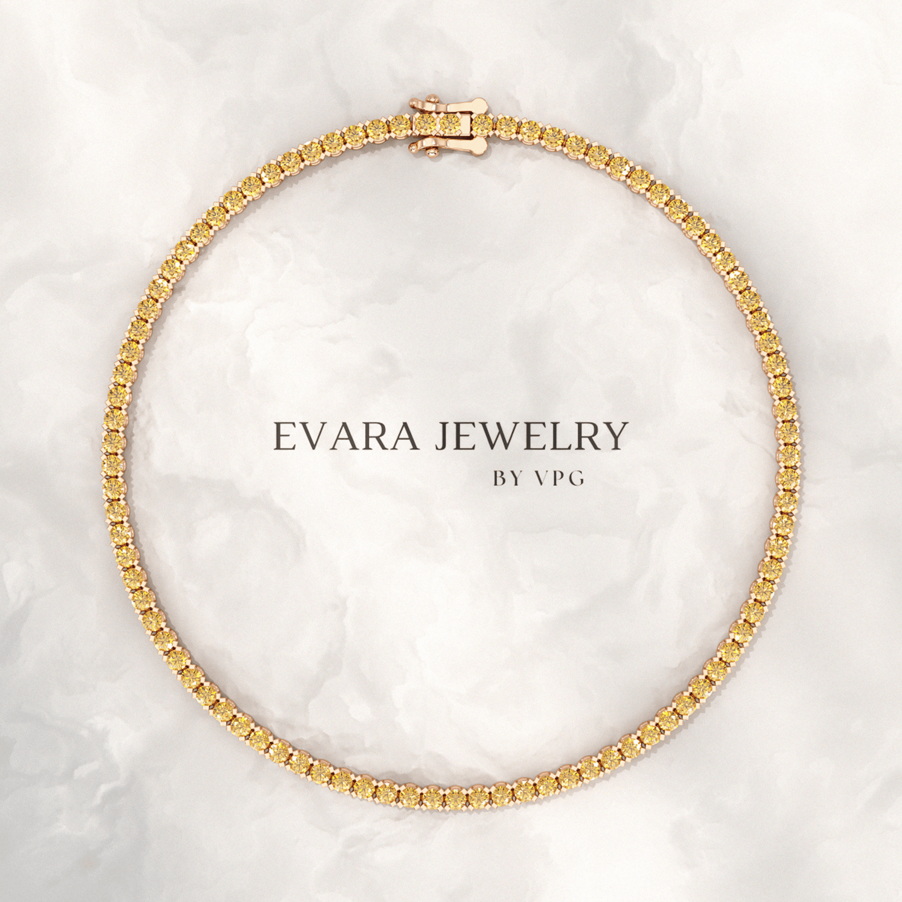 3 Carat Yellow Sapphire Tennis Bracelet in 14K/18K Yellow Gold - Evara Jewelry LLC