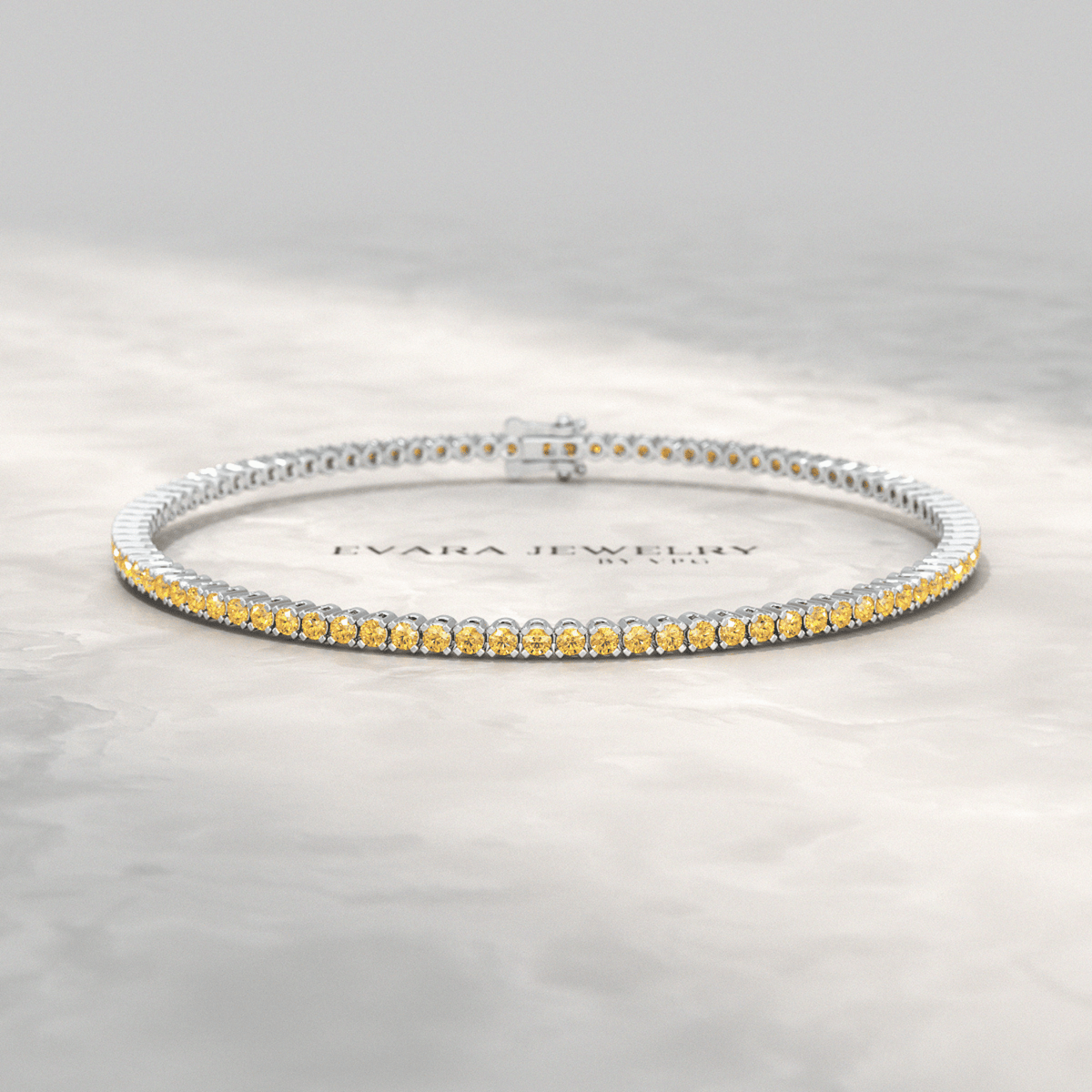 3 Carat Yellow Sapphire Tennis Bracelet in 14K/18K Yellow Gold - Evara Jewelry LLC