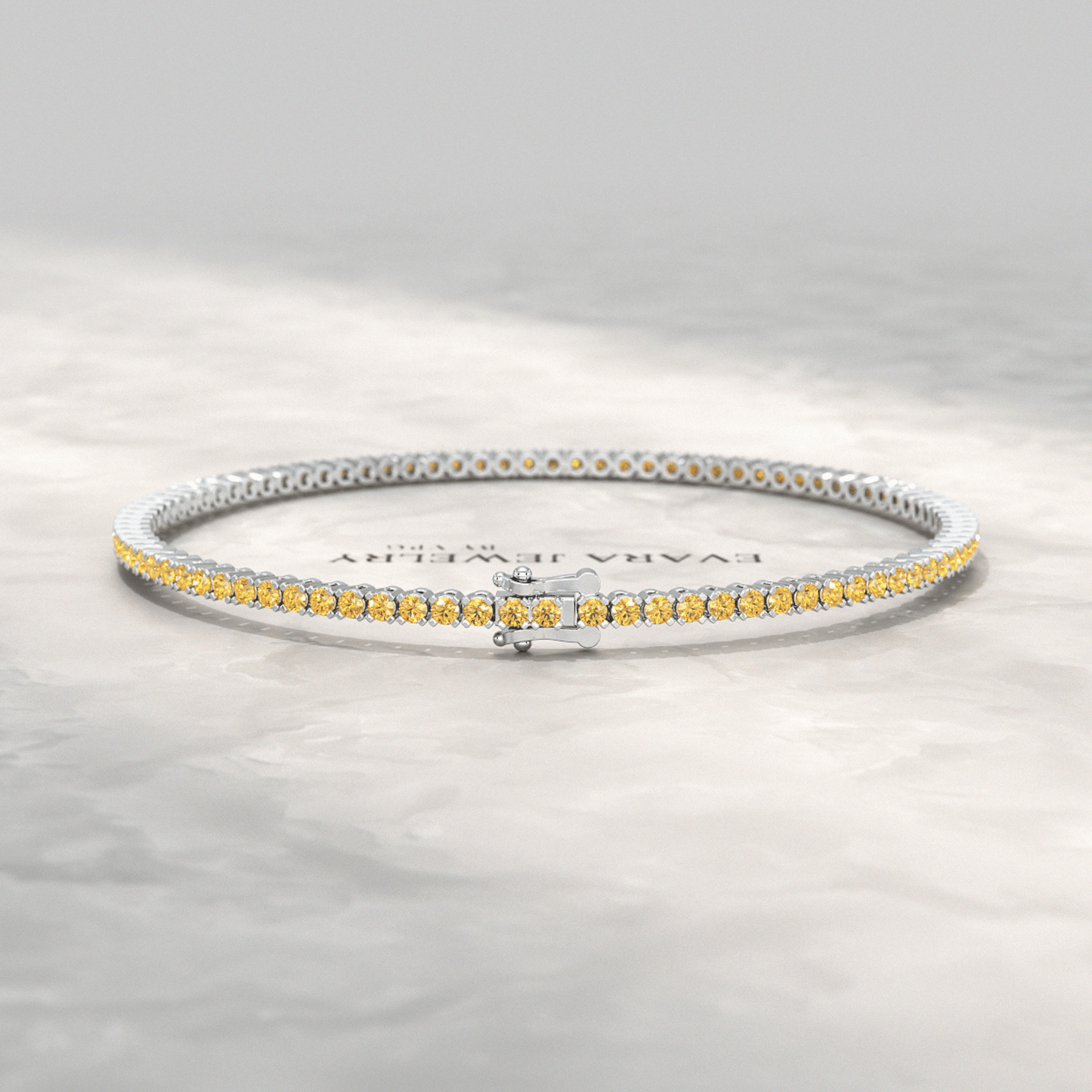 3 Carat Yellow Sapphire Tennis Bracelet in 14K/18K Yellow Gold - Evara Jewelry LLC