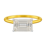 3.00 Carat Emerald Cut East West Diamond Proposal Ring