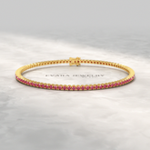 3.16 Carats Natural Ruby Tennis Bracelet in 14K/18K White Gold