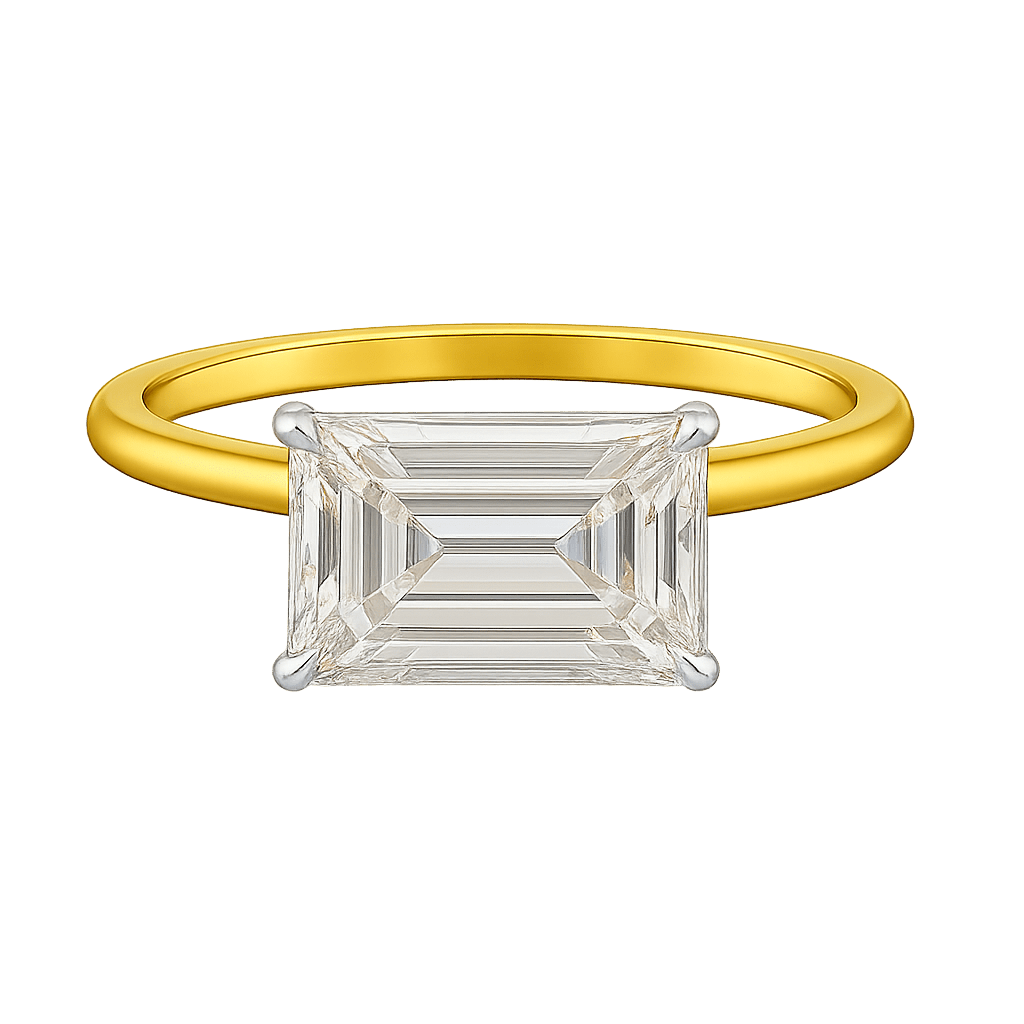 3.00 Carat Emerald Cut East West Diamond Proposal Ring - Evara Jewelry LLC