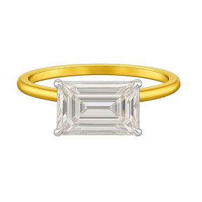 3.00 Carat Emerald Cut East West Diamond Proposal Ring - Evara Jewelry LLC