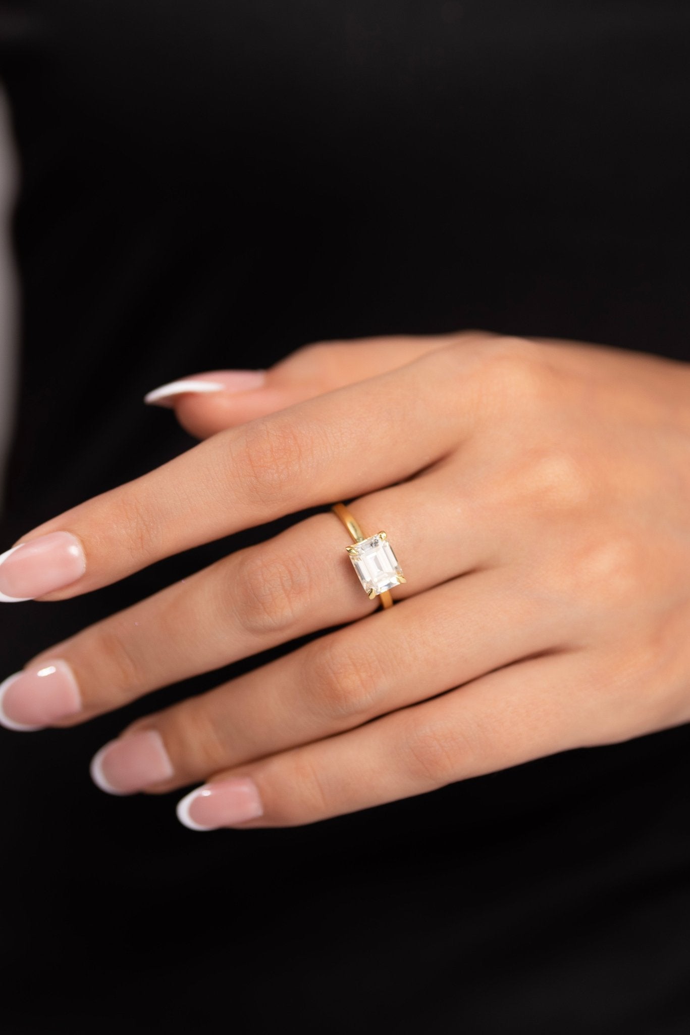 3.00 Carat Emerald Cut East West Diamond Proposal Ring - Evara Jewelry LLC