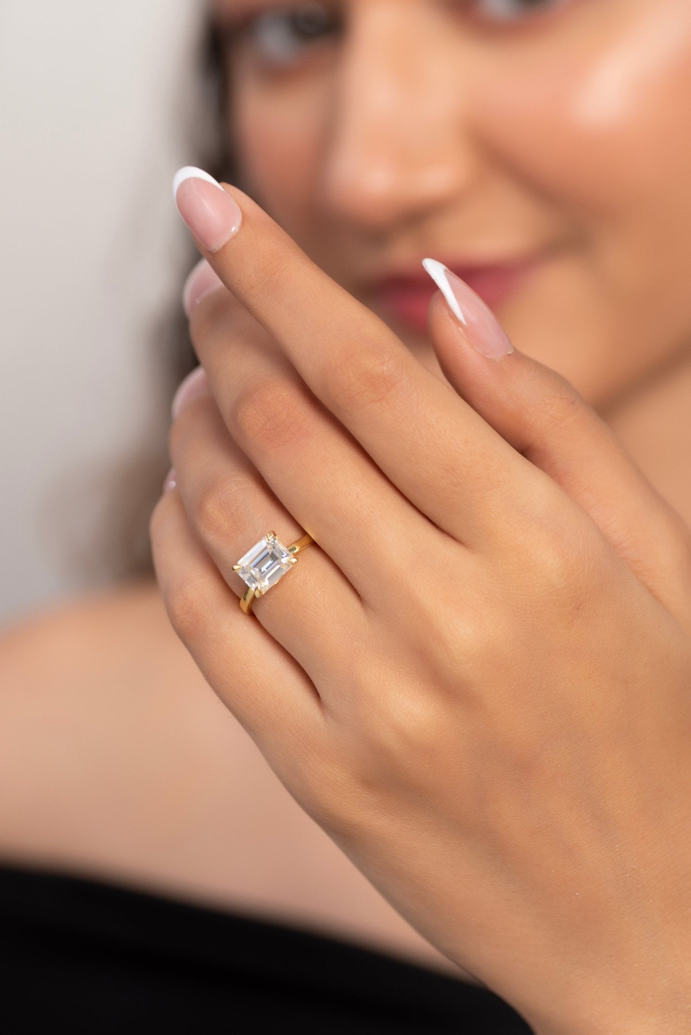 3.00 Carat Emerald Cut East West Diamond Proposal Ring - Evara Jewelry LLC