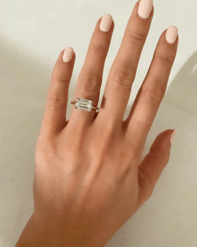 3.00 Carat Emerald Cut East West Diamond Proposal Ring - Evara Jewelry LLC